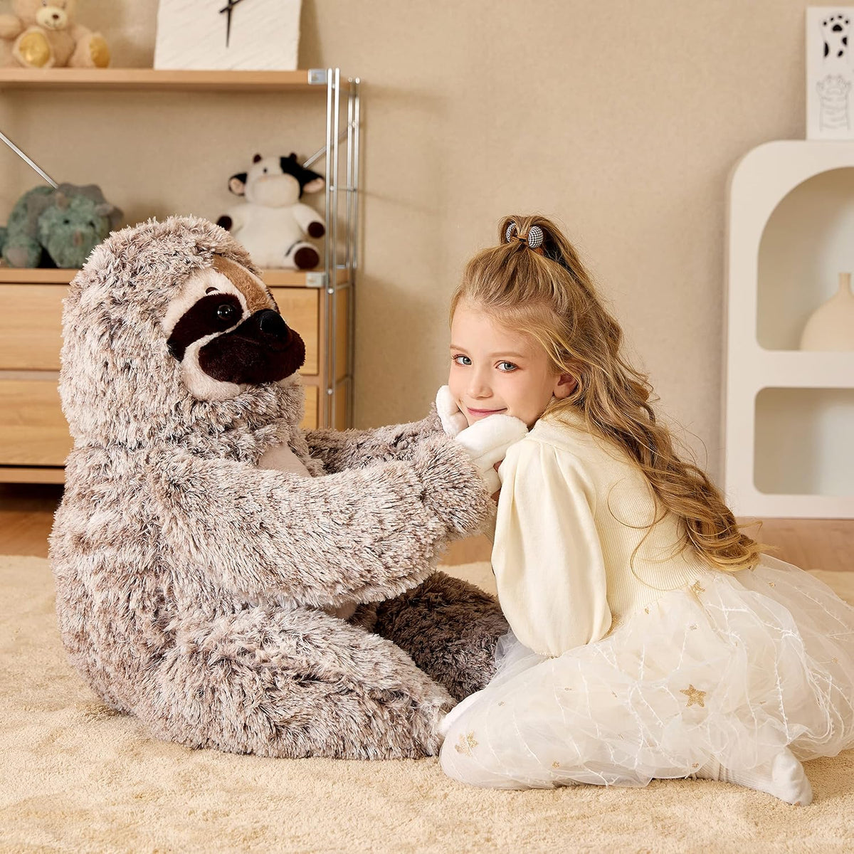EARTHSOUND - Juguete de peluche gigante de perezoso, peluche grande...