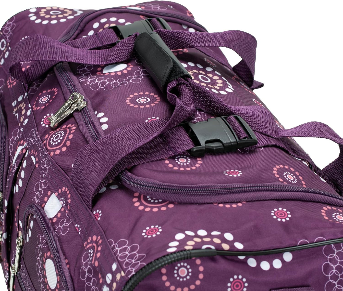 Rockland Bolsa de lona con ruedas, negra, 22"
