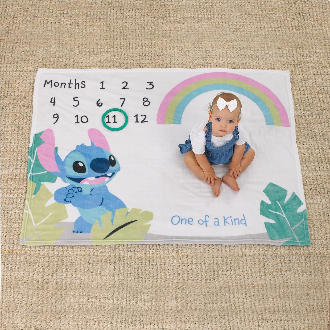 Disney Stitch - Manta para bebé con diseño de hitos fotográficos sú...