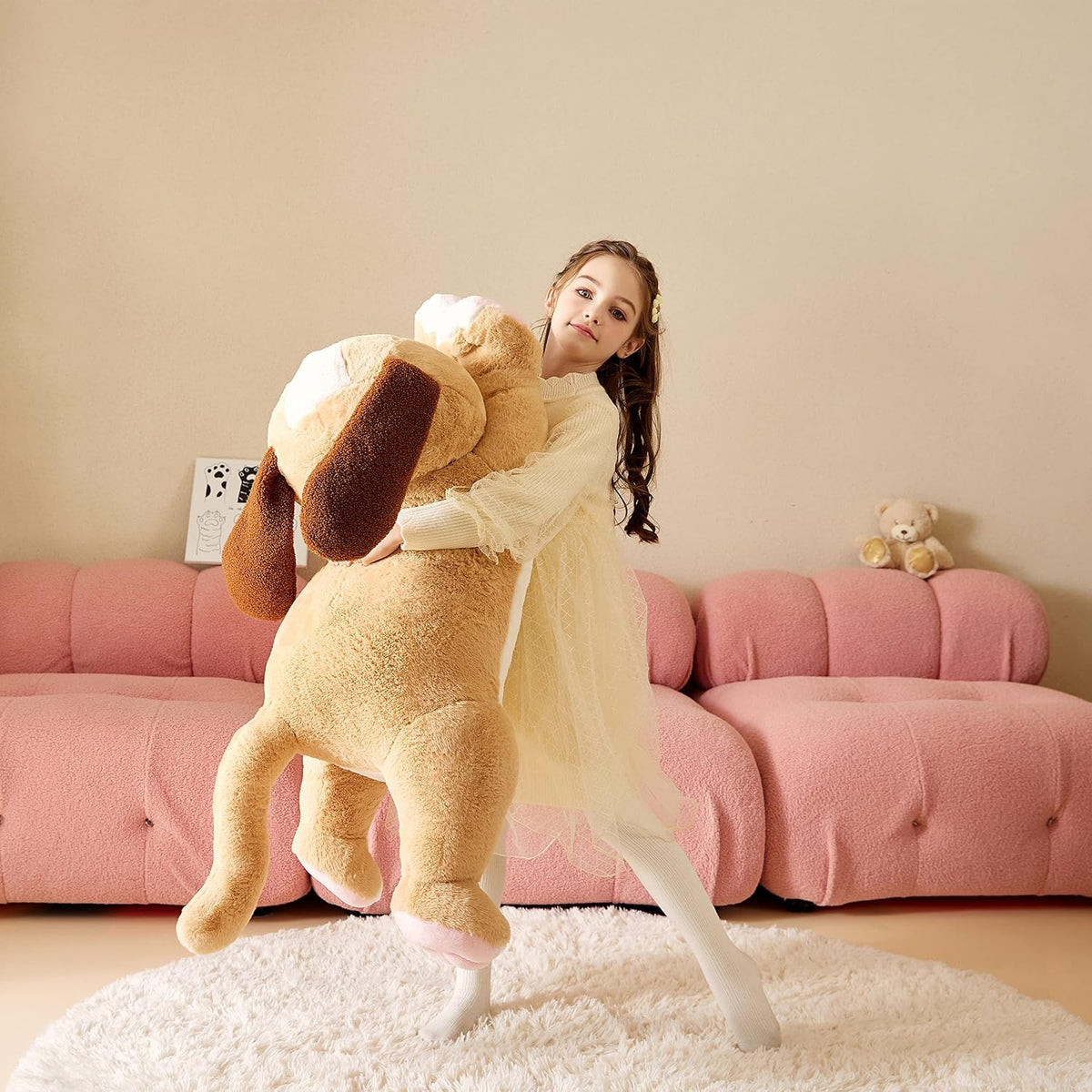 Tumyay Peluche de perro labrador gigante, juguete suave de peluche,...