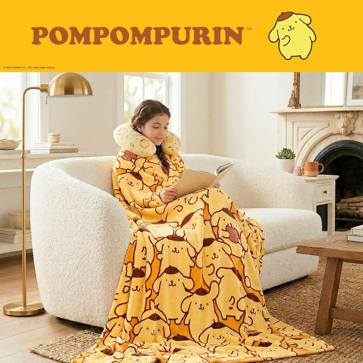 Sanrio Pompompurin - Almohada de viaje para el cuello, suave y cómo...