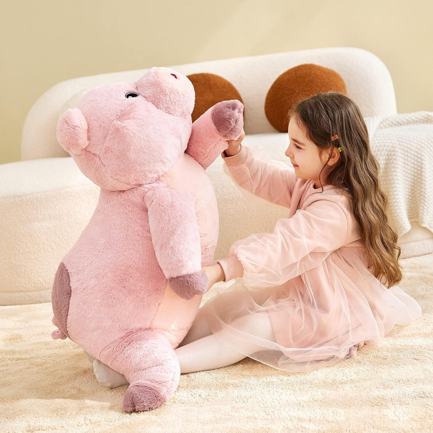 IKASA Peluche de cerdo gigante de 30 pulgadas, súper suave, sin cre...