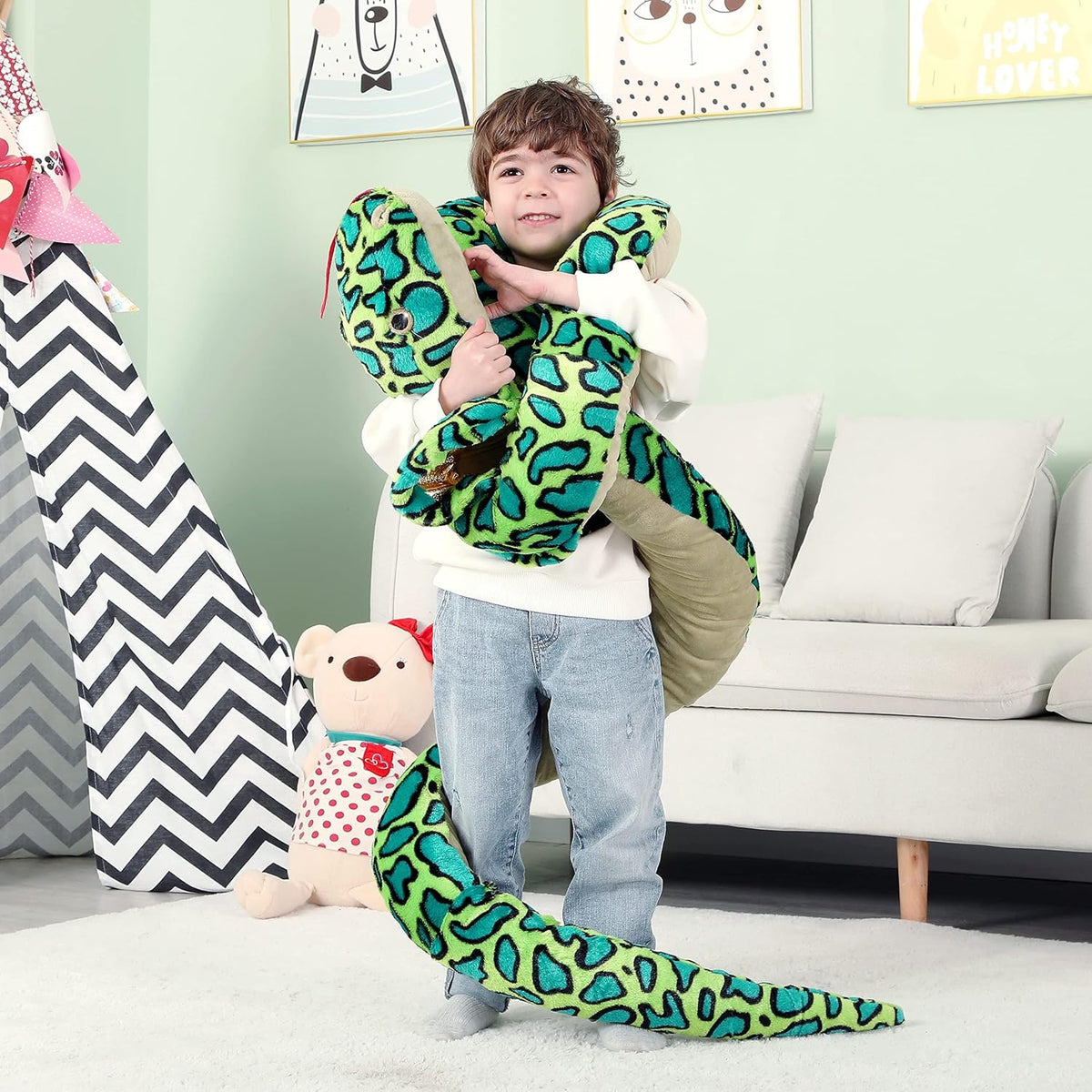 IKASA - Juguetes de peluche de serpiente gigante, cobra grande de 1...