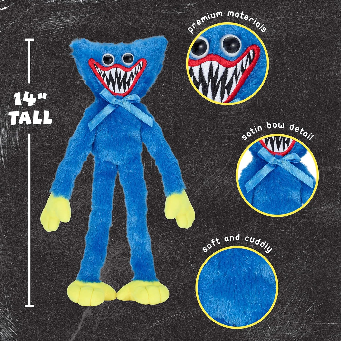 Poppy Playtime - Peluche Scary Huggy Wuggy (felpa mediana de 14 pul...