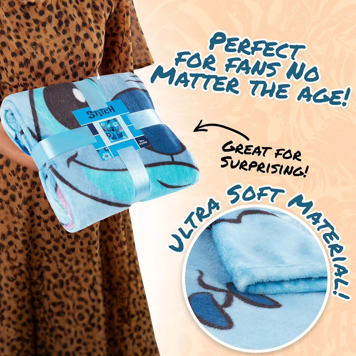 Disney Stitch Manta Decorativa de Forro Polar Suave Accesorios para...