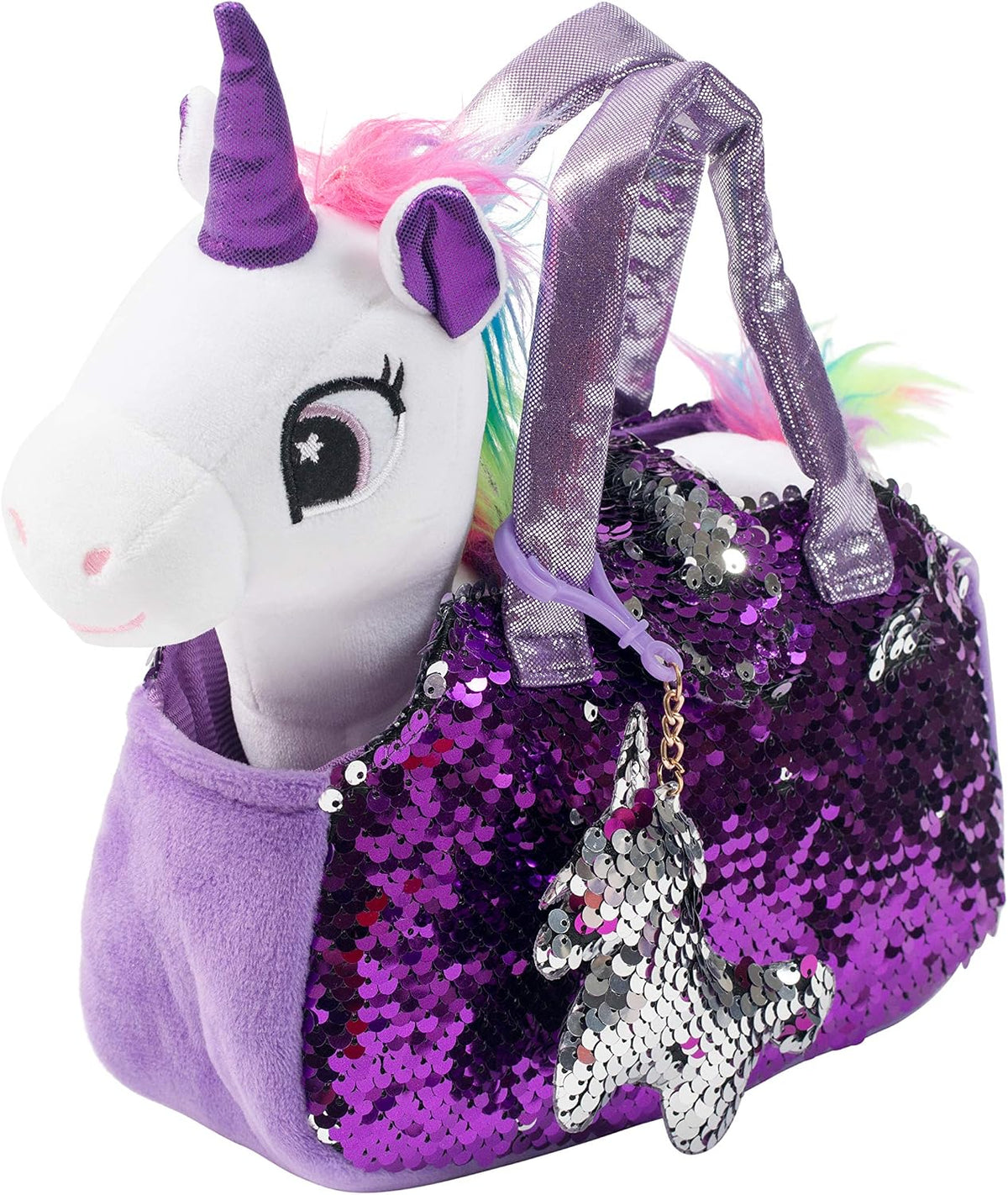 Little Jupiter Juego de unicornio de peluche color blanco con bolso...