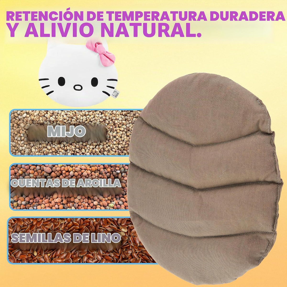 Hello Kitty Sanrio - Almohadilla térmica para microondas para cuell...