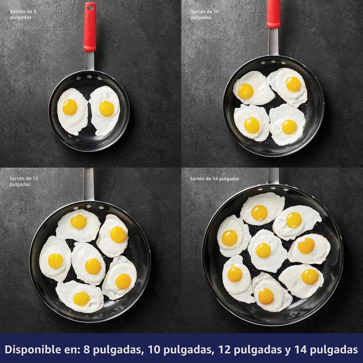 Tramontina Sartén profesional antiadherente pequeña de 8 pulgadas,...
