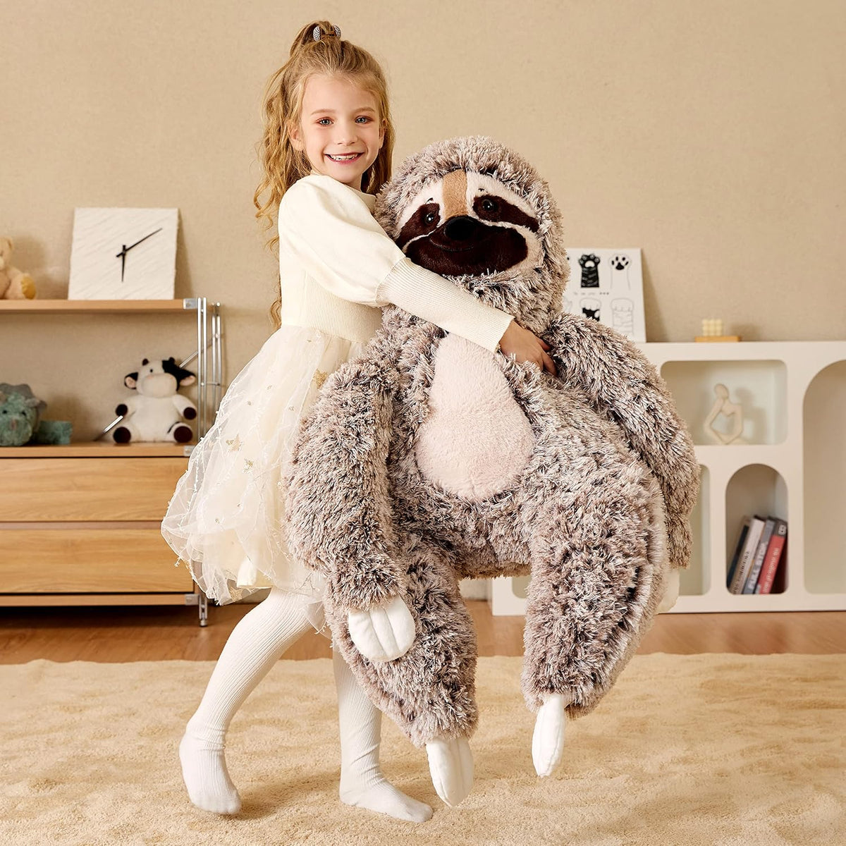 EARTHSOUND - Juguete de peluche gigante de perezoso, peluche grande...