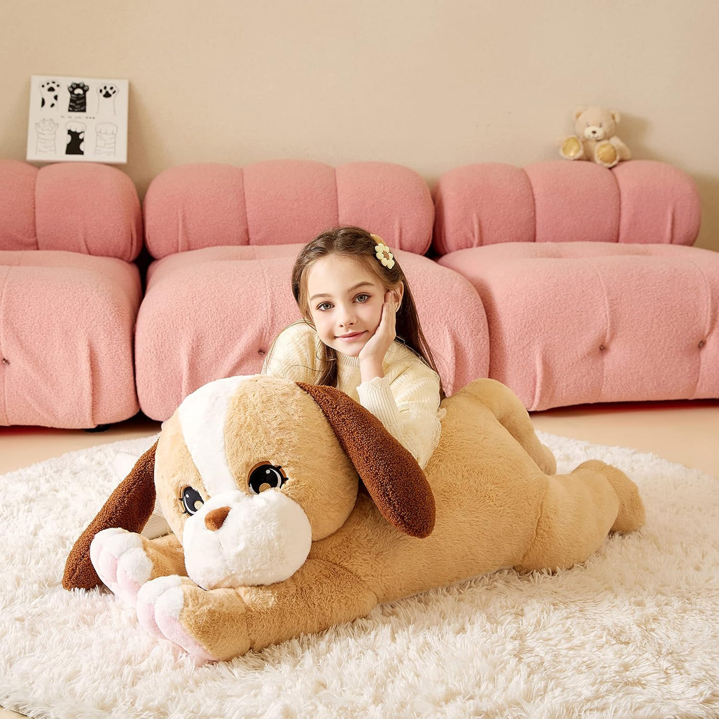Tumyay Peluche de perro labrador gigante, juguete suave de peluche,...