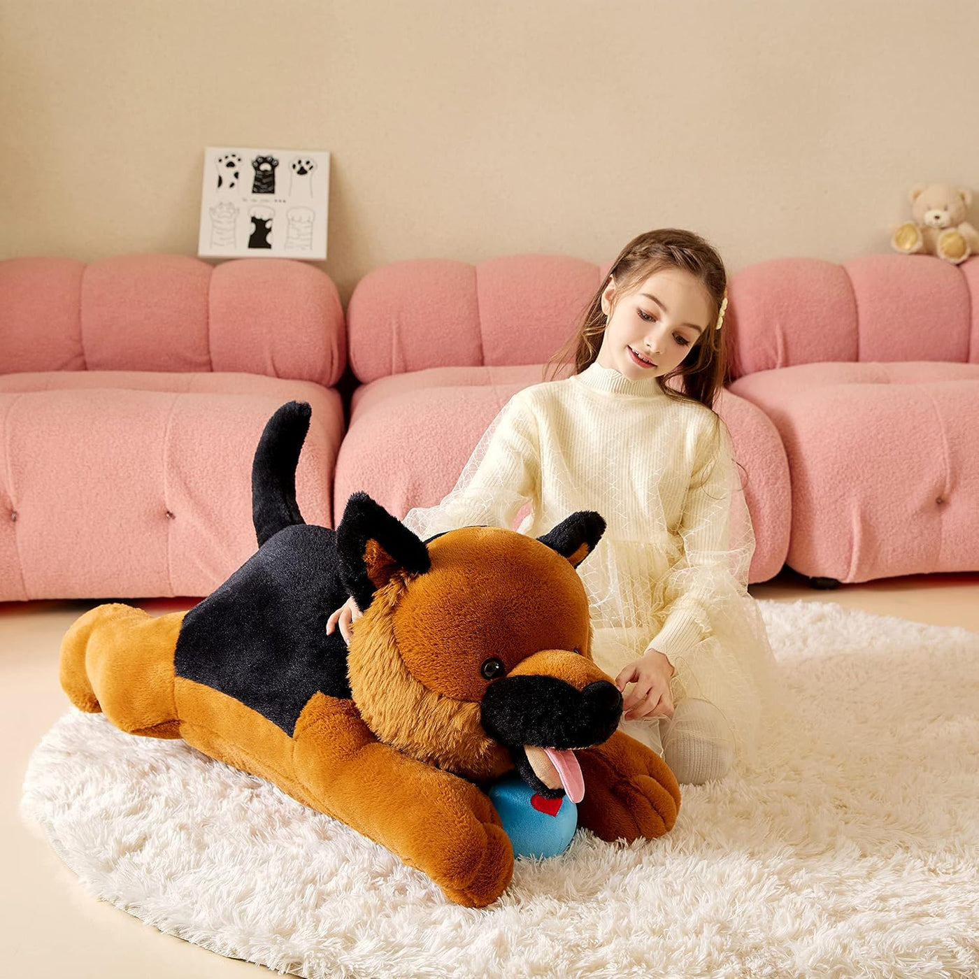 Tumyay Perro Pastor Alemán Gigante Animal de Peluche Juguete Suave,...