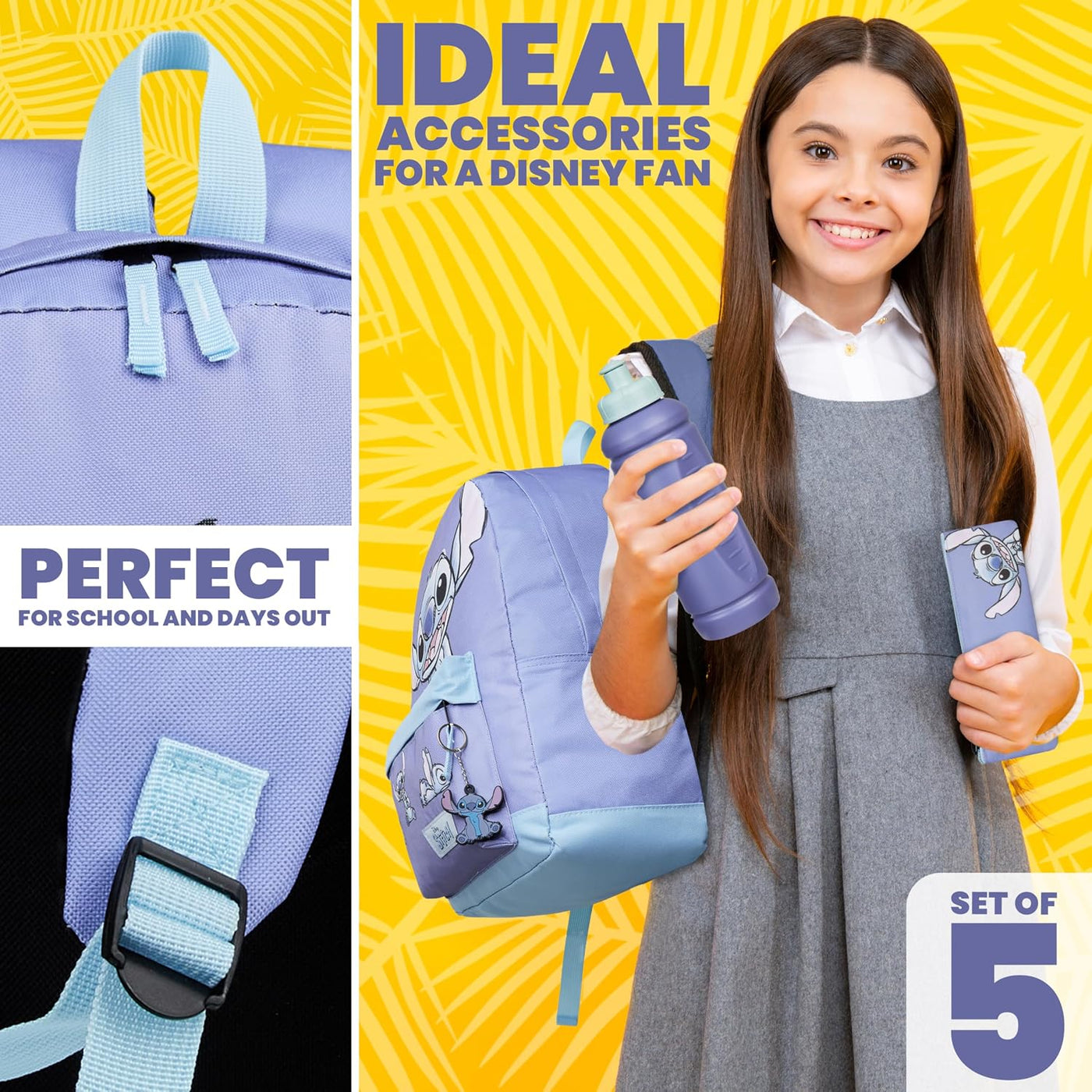 Disney Stitch - Mochila de 5 piezas, regalos para niñas, niños con...