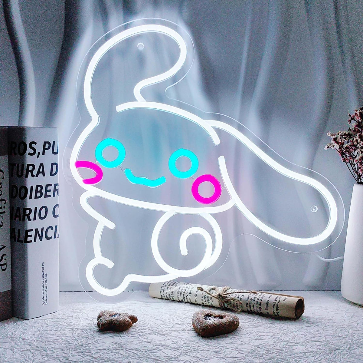 JOSEBRU CinnamoRoll Letrero de Neón de Anime Letrero de Neón para D...