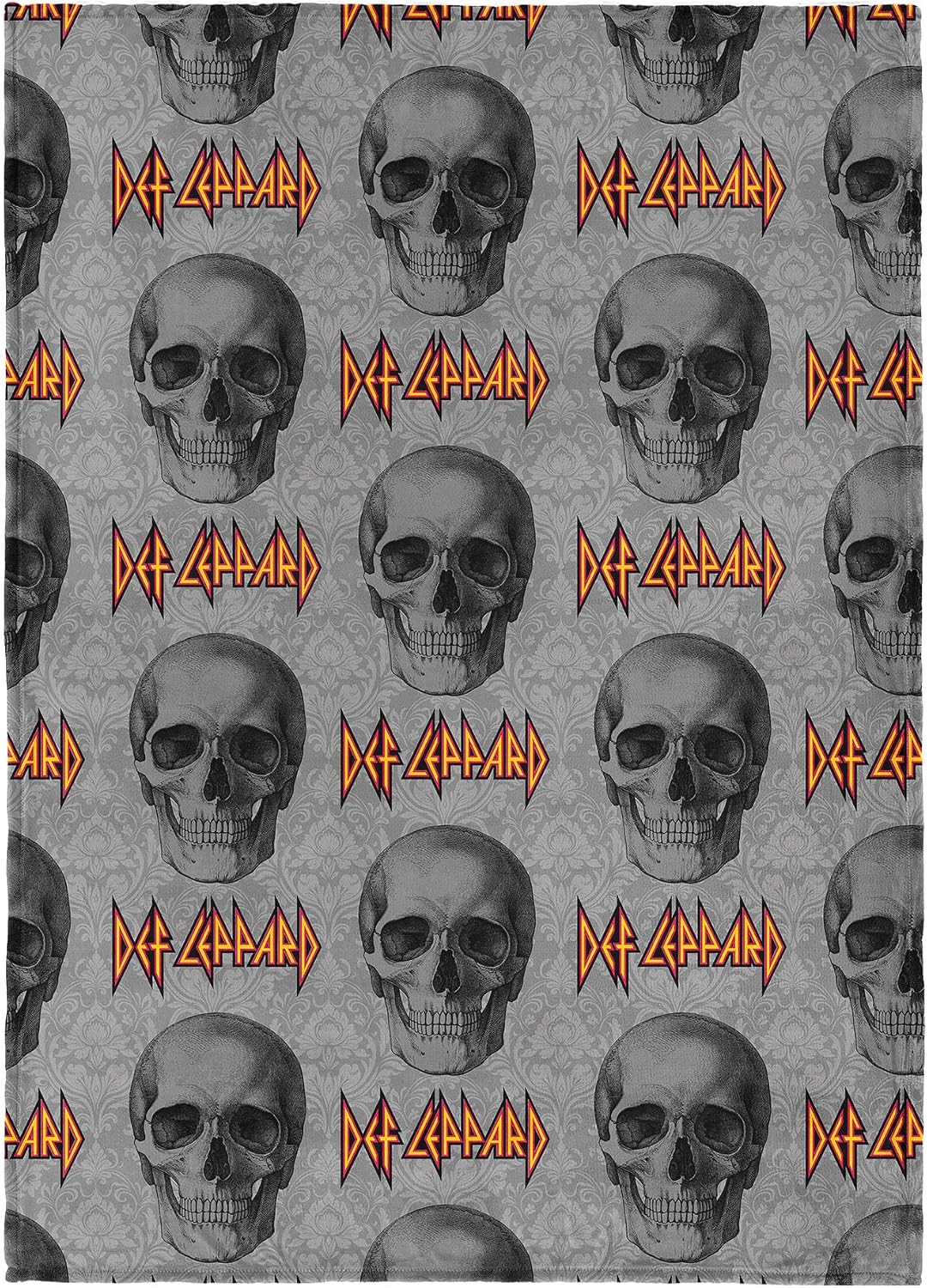 Manta de arrullo de damasco con calavera de Def Leppard de Northwes...