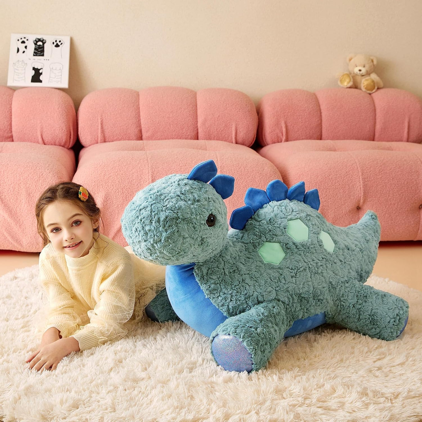 Tumyay Animal de peluche gigante de Stegosaurus de felpa suave, jug...