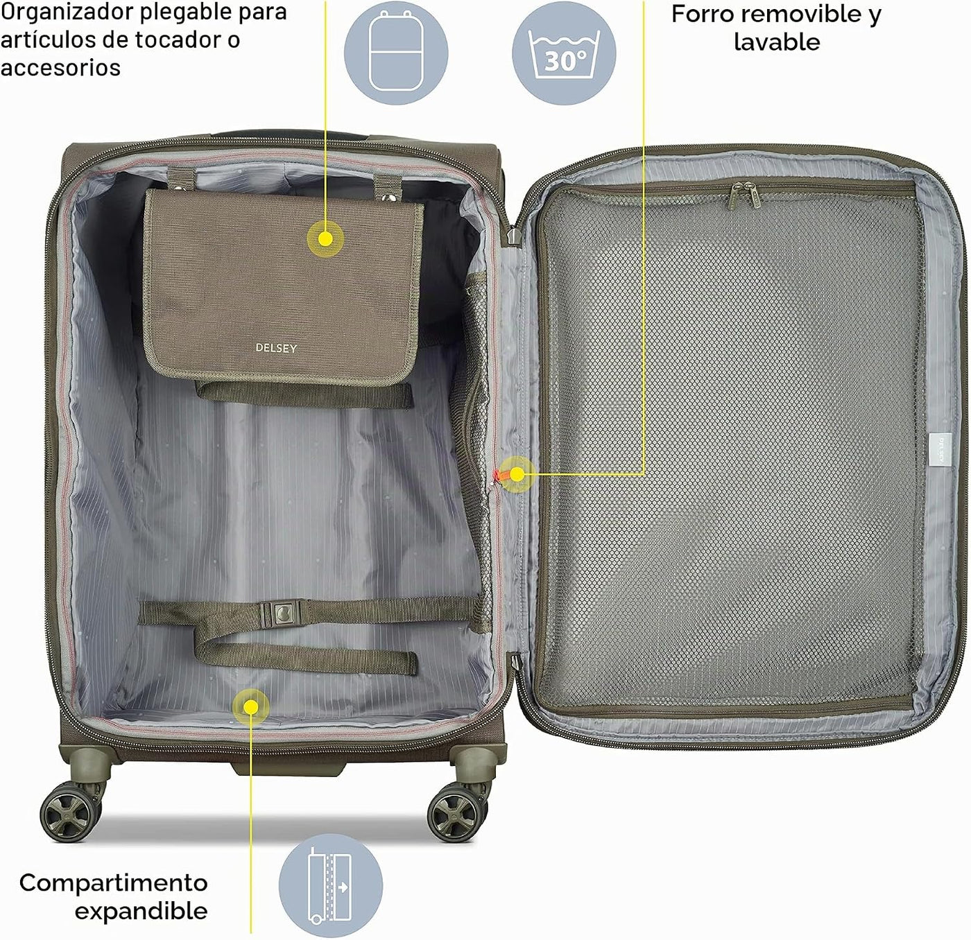 DELSEY PARIS Helium DLX Softside - Maleta expandible con ruedas gir...