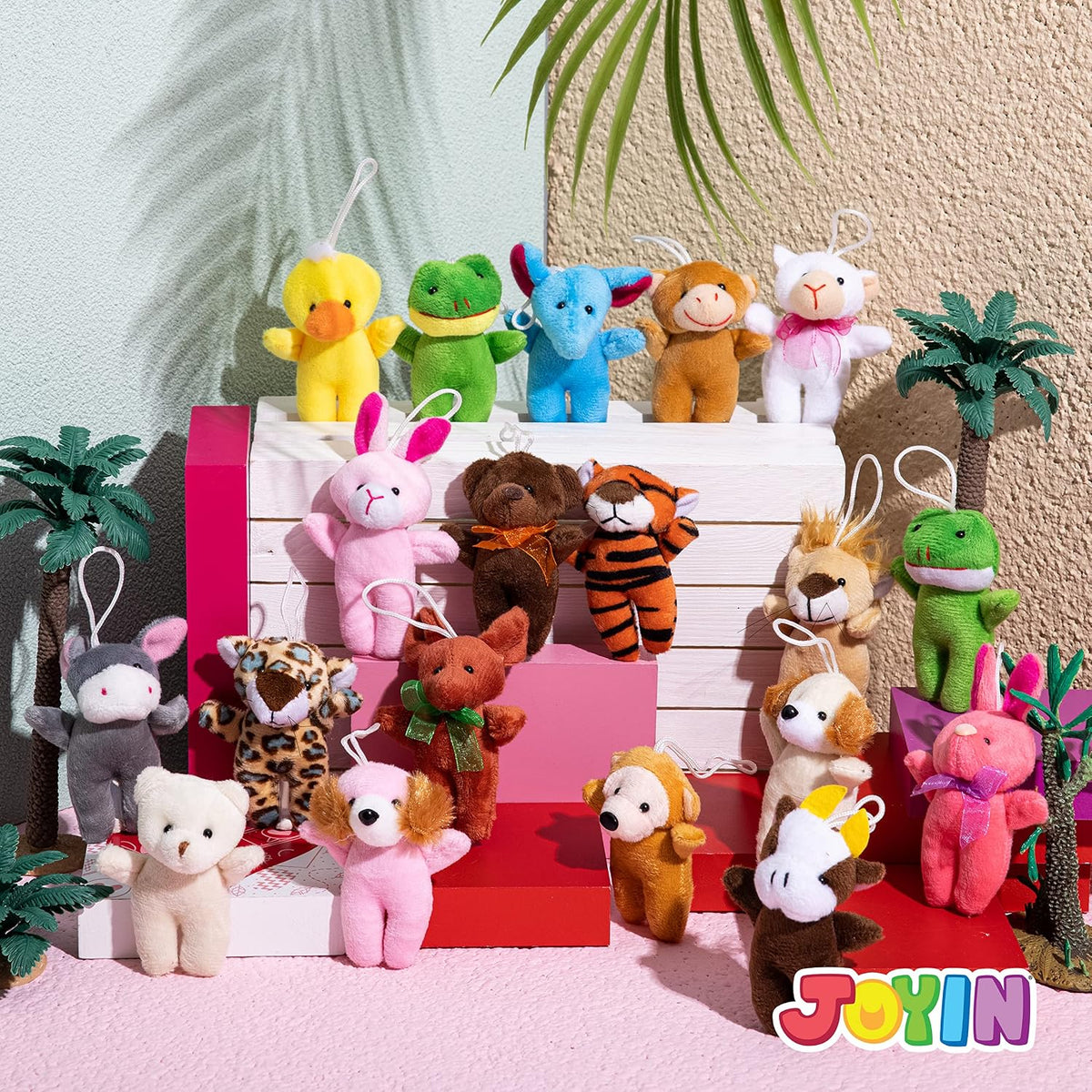 JOYIN 24 juguetes de peluche de animales pequeños (24 unidades de 3...