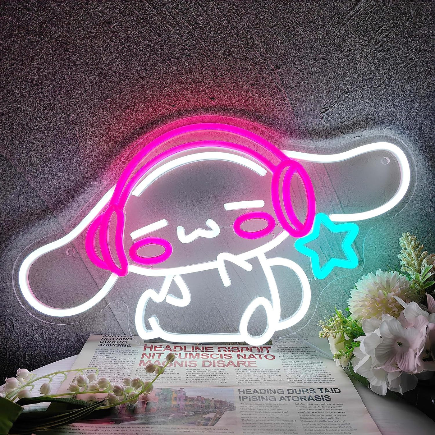 JOSEBRU CinnamoRoll Letrero de Neón Letrero de Neón de Anime para D...