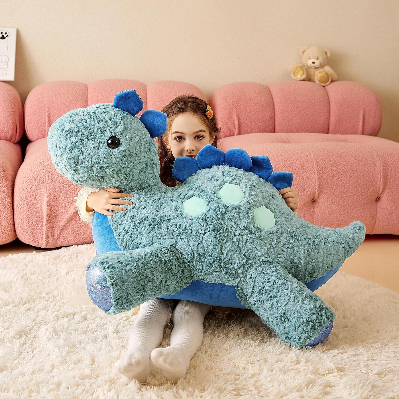 Tumyay Animal de peluche gigante de Stegosaurus de felpa suave, jug...