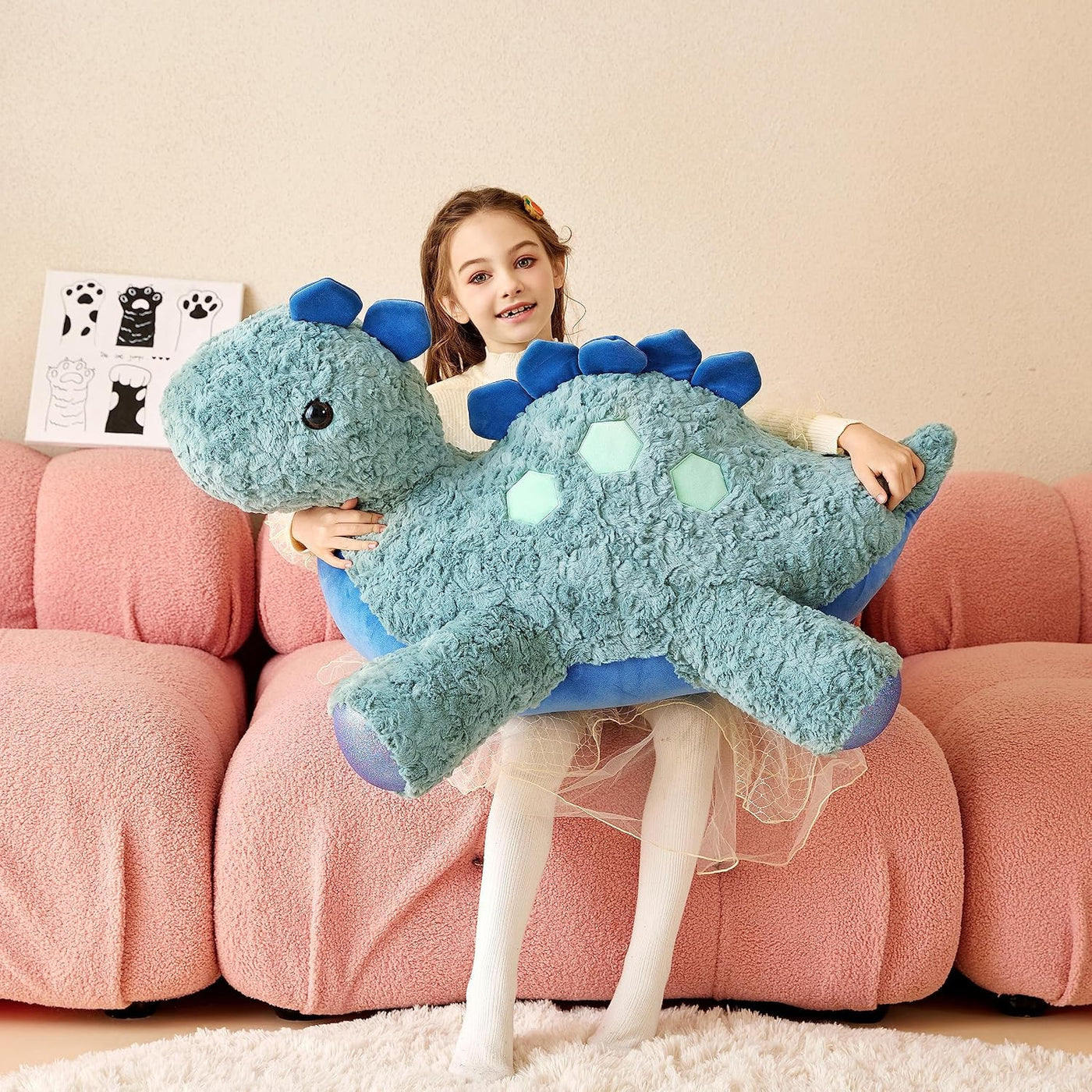 Tumyay Animal de peluche gigante de Stegosaurus de felpa suave, jug...