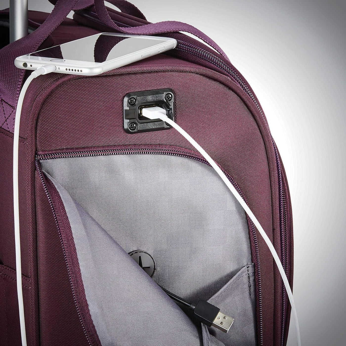 Samsonite - Equipaje de mano debajo del asiento con puerto USB gira...