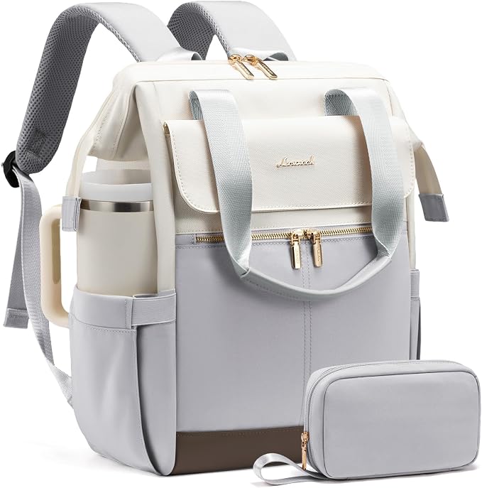 LOVEVOOK Mochila para laptop, mochila de trabajo convertible bolso con puerto USB, Colorido