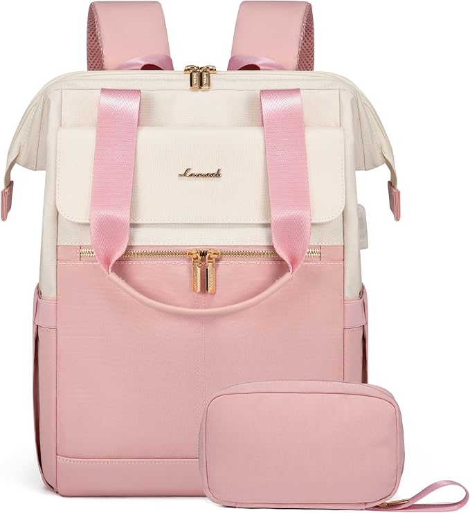 LOVEVOOK Mochila para laptop, mochila de trabajo convertible bolso con puerto USB, Colorido