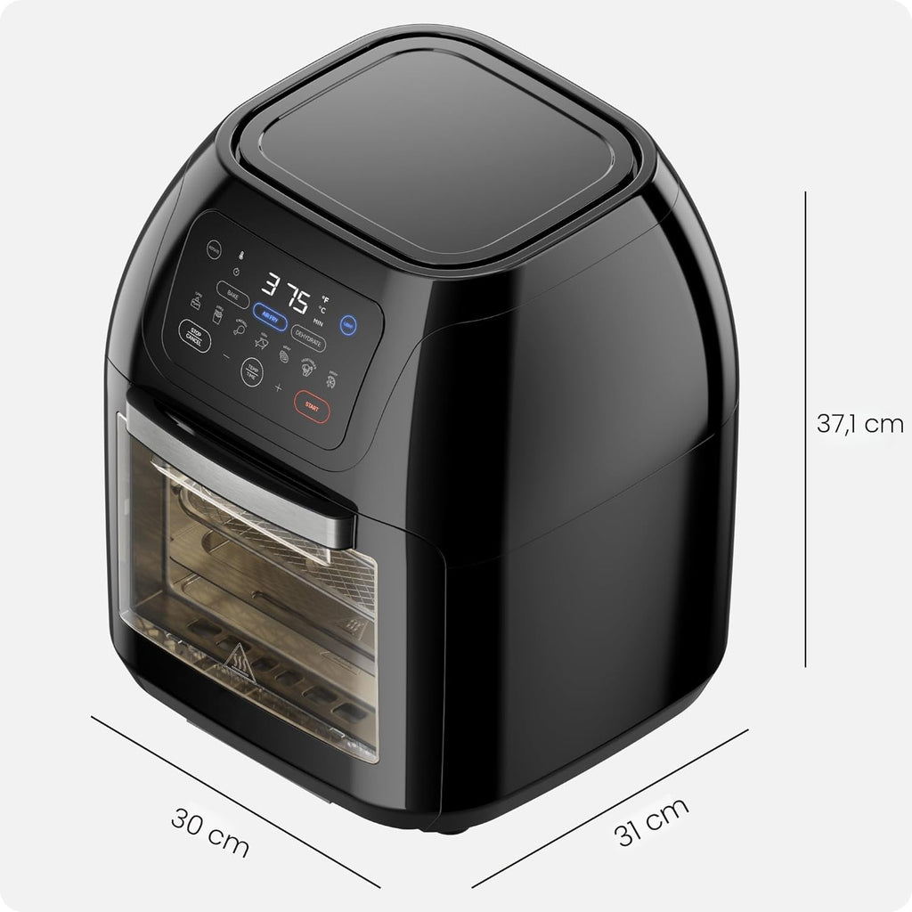 CHEFMAN Freidora de aire digital multifuncional+ asador, deshidratador, horno de convección, 17 ajustes preestablecidos de pantalla táctil para freír, asar, deshidratar, hornear