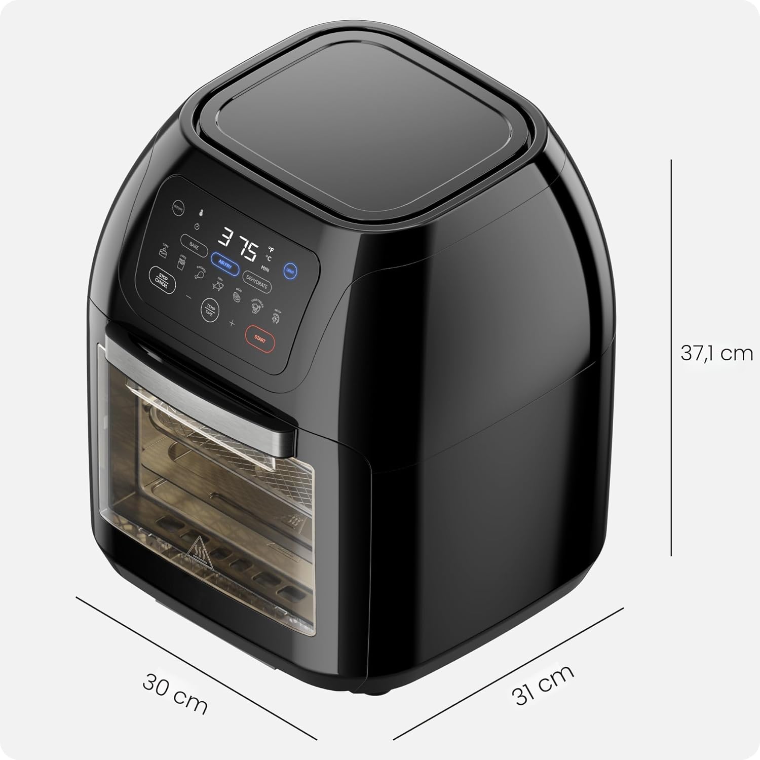 CHEFMAN Freidora de aire digital multifuncional+ asador, deshidratador, horno de convección, 17 ajustes preestablecidos de pantalla táctil para freír, asar, deshidratar, hornear