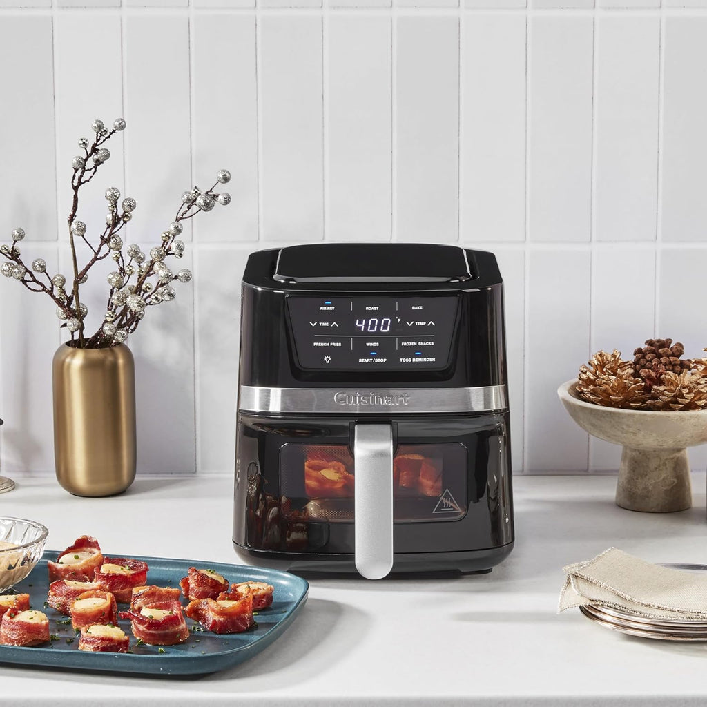 Cuisinart Freidora de Aire, Cesta Compacta de 2.6 Cuartos con 3 Funciones de Cocina para Freír al Aire, Asar y Hornear, 3 Ajustes Preestablecidos de Freidora de Aire, Piezas Aptas para Lavavajillas