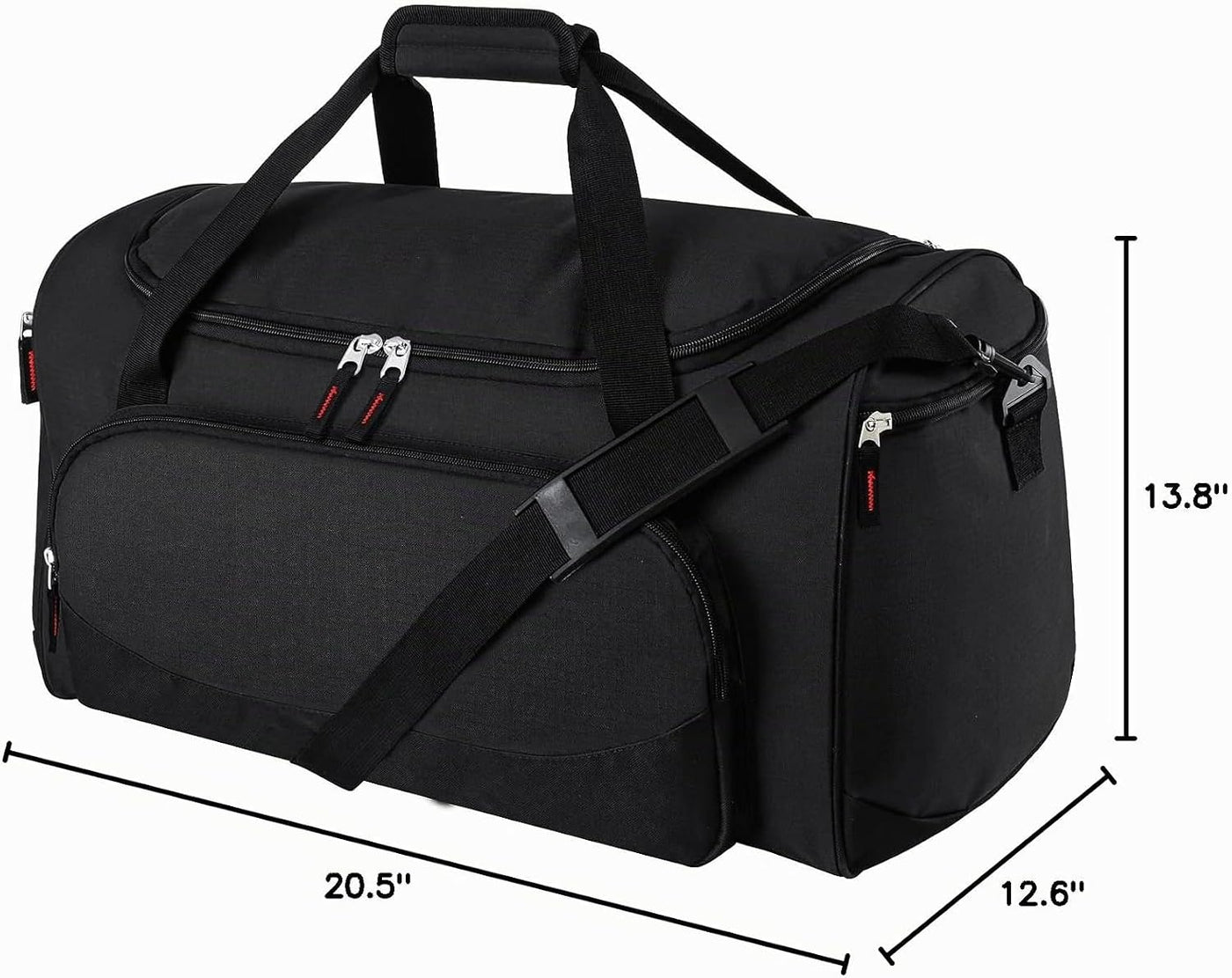 Bolsa de gimnasio Uarition - Bolsa de lona grande de 55 L negra duradera para viajes, entrenamiento, fitness y deporte, Negro