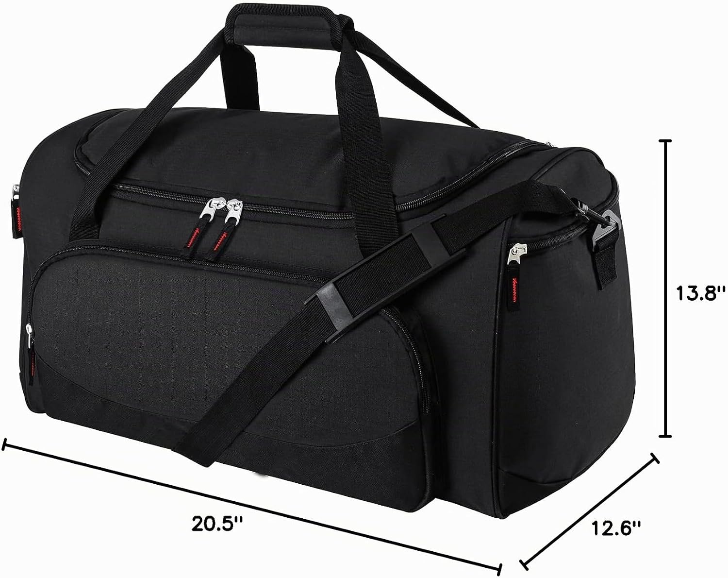 Bolsa de gimnasio Uarition - Bolsa de lona grande de 55 L negra duradera para viajes, entrenamiento, fitness y deporte, Negro