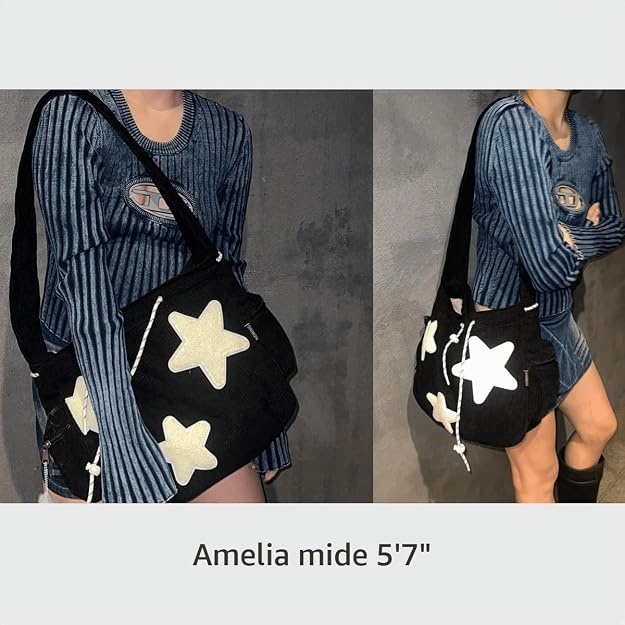 Bolso de mano con forma de estrella, diseño de mensajero estético, bolso de mano de gran capacidad, bolso de hombro casual cruzado