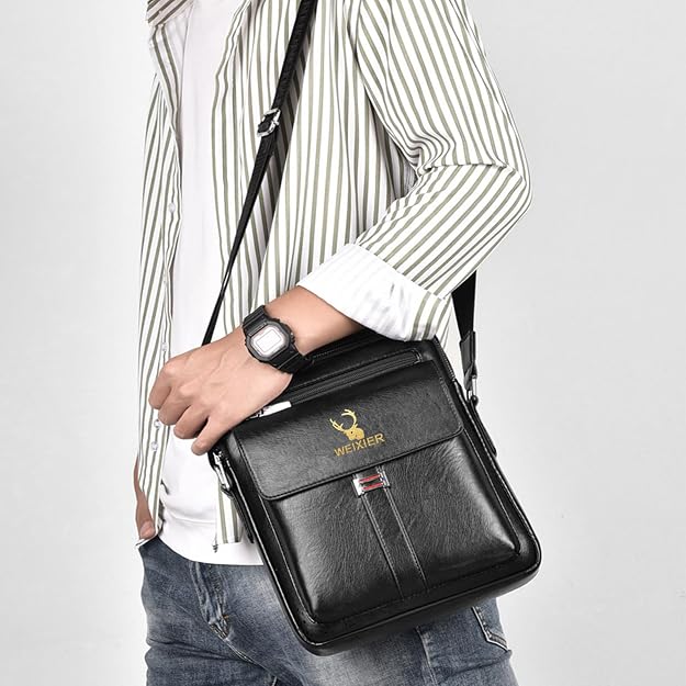 Bolsa de mensajero para hombres, bolso cruzado de hombro, cartera p...