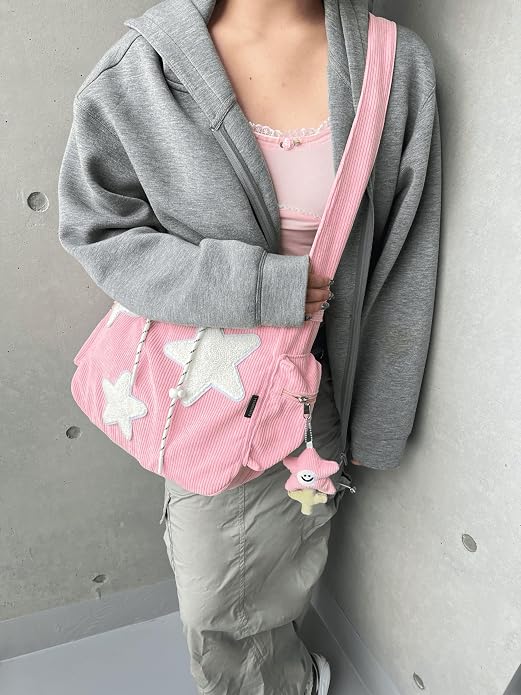 Bolso de mano con forma de estrella, diseño de mensajero estético, bolso de mano de gran capacidad, bolso de hombro casual cruzado