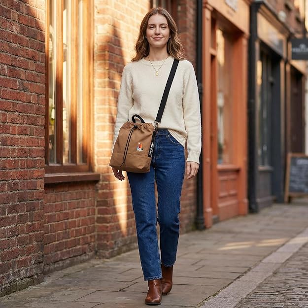 Bolso de mano de lona, bolso de hombro informal, bolso de trabajo, bolso cruzado con bordado de sol