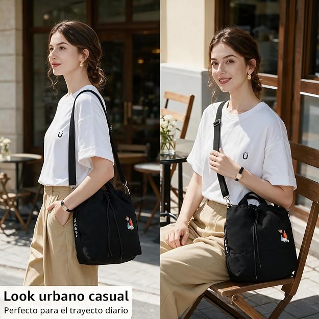 Bolso de mano de lona, bolso de hombro informal, bolso de trabajo, bolso cruzado con bordado de sol