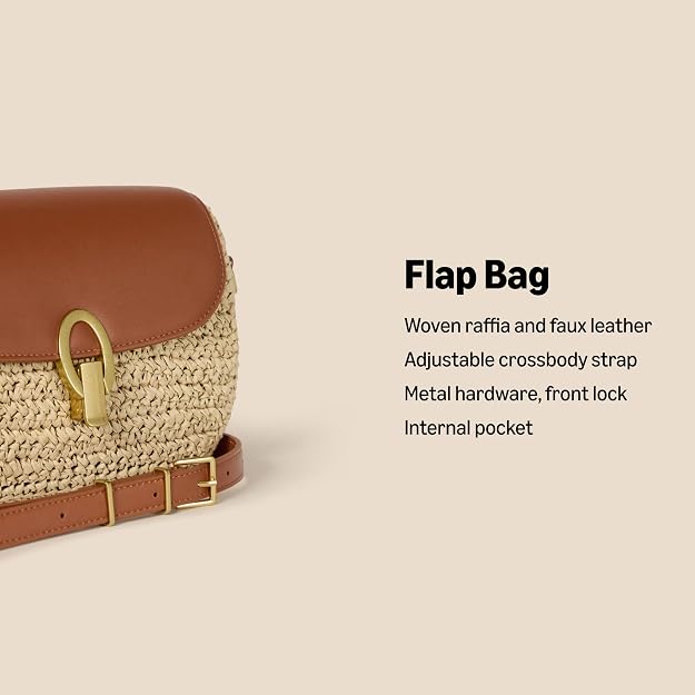 Amazon Essentials Bolso cruzado con solapa para mujer