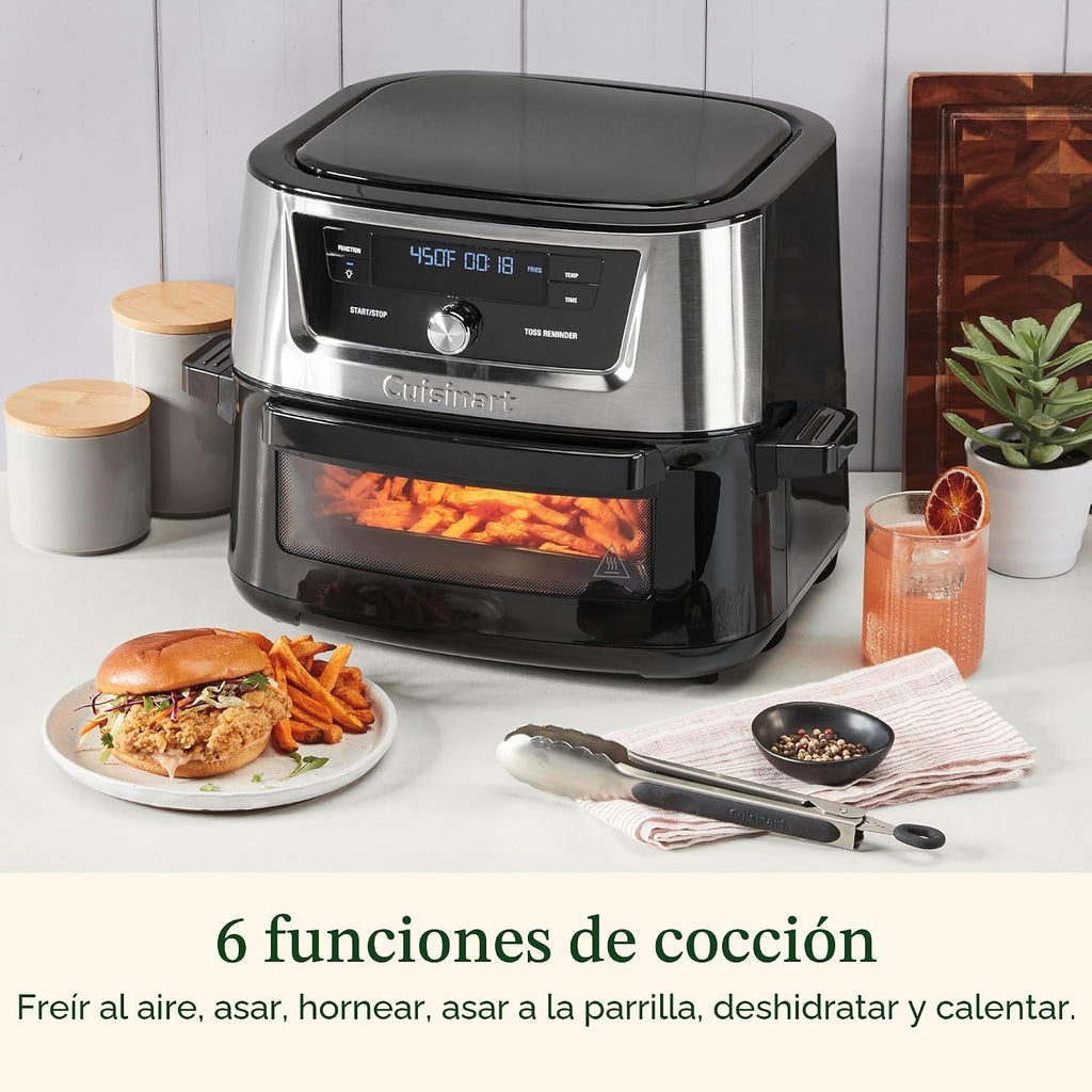 Cuisinart Freidora de Aire, Olla de Acero Inoxidable de 9 Cuartos con 6 Ajustes Preestablecidos para Asar, Hornear, Asar a la Parrilla, Freír al Aire, Deshidratar y Mantener Caliente