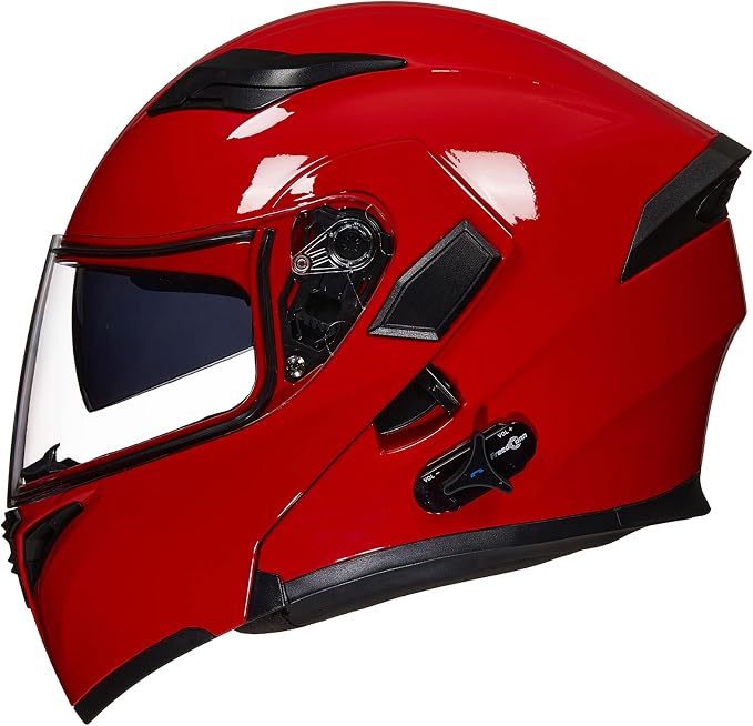 ILM talla M - Casco de motocicleta con Bluetooth, modular, abatible, de cara completa, doble visera, MP3, intercomunicador, radio FM, aprobado por el DOT, modelo 902BT/902BT PRO/902BT MAX