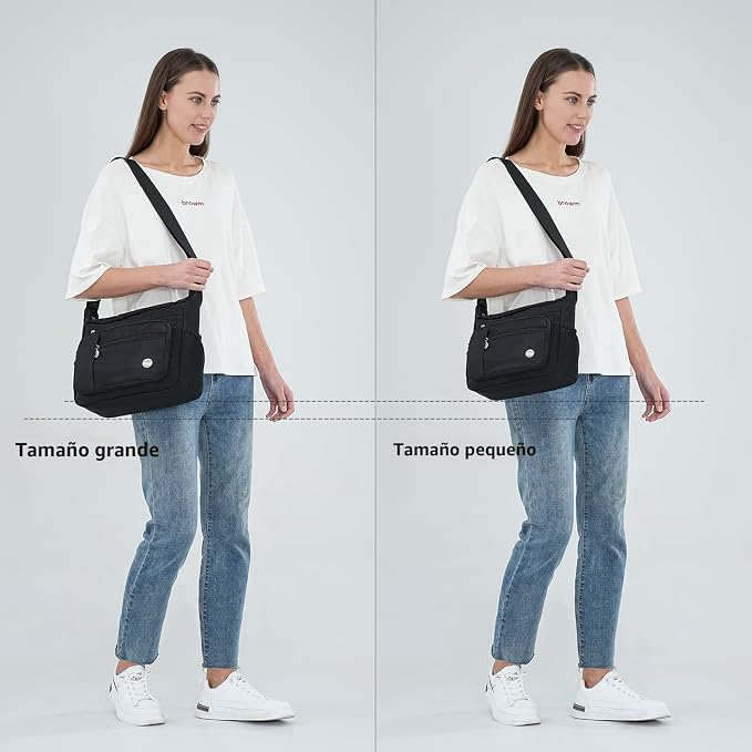 MINTEGRA Bolso de mano de hombro para mujer, espacioso bolso cruzado con múltiples bolsillos, bolso de mano a la moda con asa superior, L