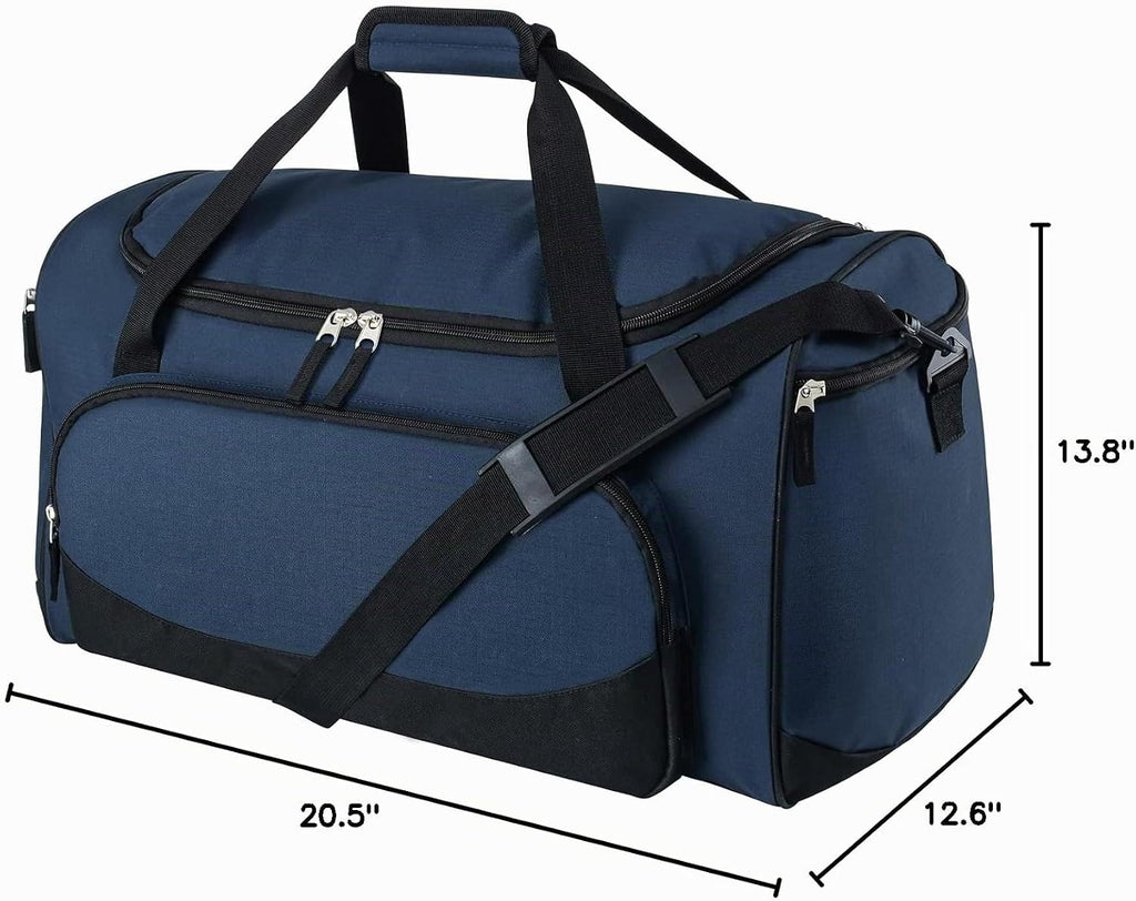 Bolsa de gimnasio, 21 pulgadas, grande, para viajes y deportes, Azul marino