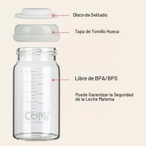 COMI Botella de vidrio de cuello ancho para recolección y almacenam...