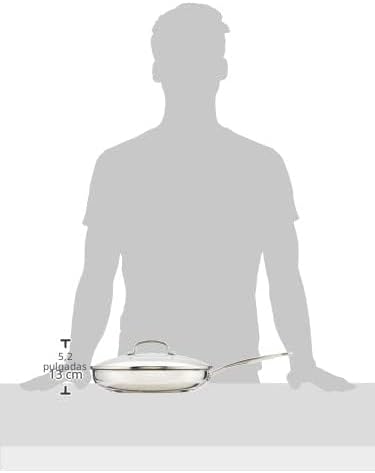 Cuisinart Sartén de 12 pulgadas con tapa de vidrio, colección clási...