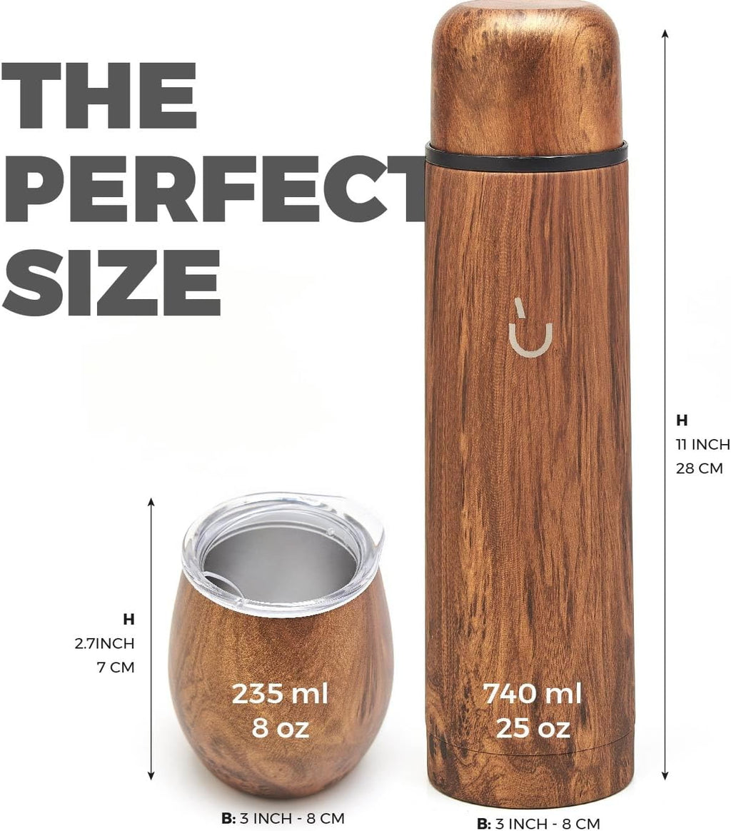 BALIBETOV - Juego de yerba mate de 25 onzas líquidas, calabaza mate de acero inoxidable, termo y popote bombilla, kit completo mate, aislamiento de doble pared, sin BPA, apto para lavavajillas