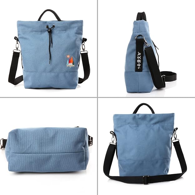 Bolso de mano de lona, bolso de hombro informal, bolso de trabajo, bolso cruzado con bordado de sol