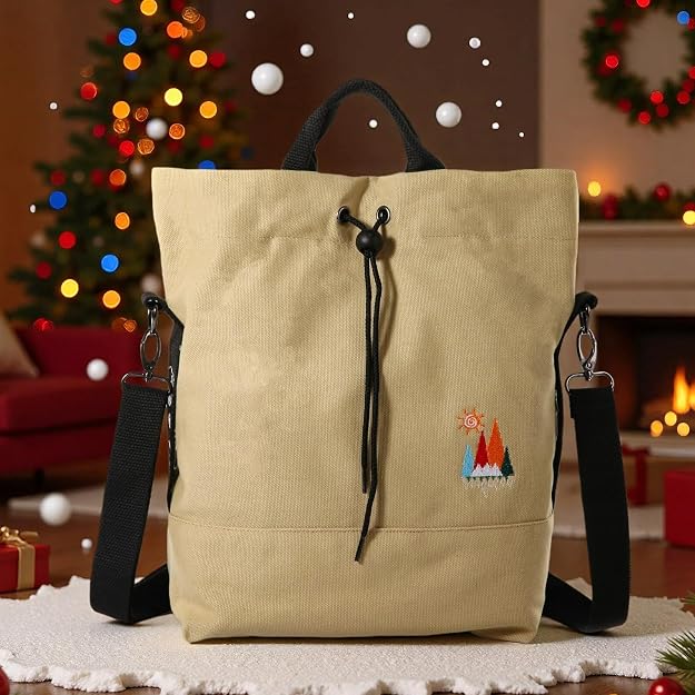 Bolso de mano de lona, bolso de hombro informal, bolso de trabajo, bolso cruzado con bordado de sol