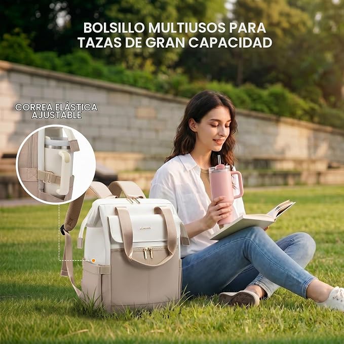 LOVEVOOK Mochila para laptop, mochila de trabajo convertible bolso con puerto USB, Colorido