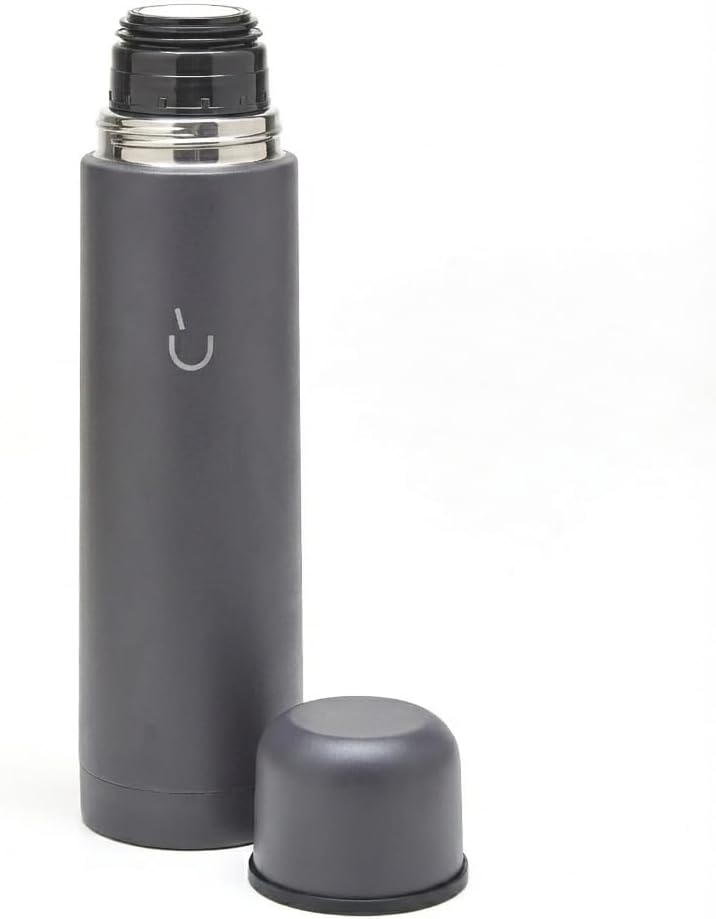 BALIBETOV Juego completo de yerba mate – Calabaza mate moderna, frasco térmico, bombilla y cepillo de limpieza incluidos, todo acero inoxidable 304 18/8 de alta calidad (gris)