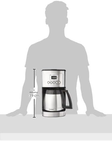 Cuisinart - Cafetera programable de 12 tazas con jarra térmica DCC-3400P1, acero inoxidable
